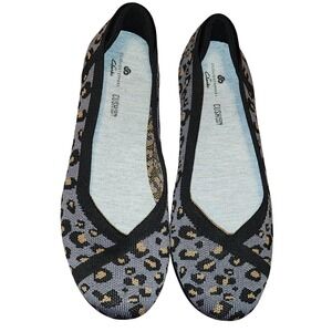 Clarks Cloudsteppers Womens Ballet Flats Leopard Print Cushion Soft Size 7M